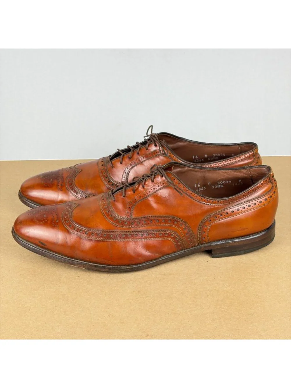 Allen Edmonds McAllister Wingtip Oxford Dress Shoes Mens 16 Brown Leather